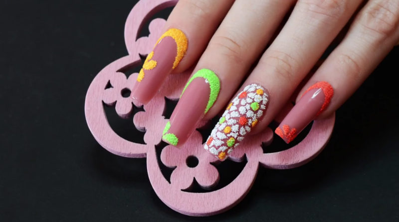 Sugar Effect (Cukor hatás) díszítés épített zselés műkörmön