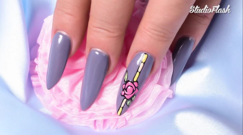 Orosz mandula köröm 3D neon díszítéssel