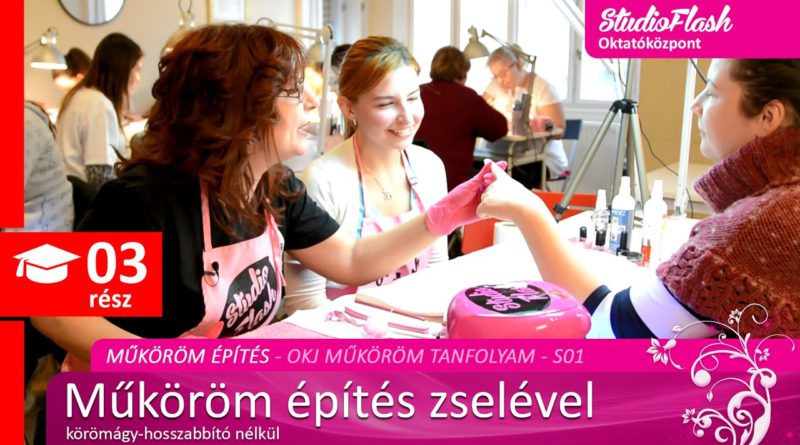 Francia műköröm építés zselével körömágy-hosszabbító nélkül